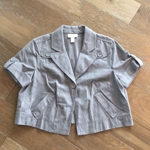 Ann Taylor Loft Cropped Grey Jacket